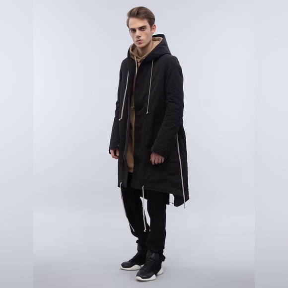 Rick Owens DRKSHDW Black Long Zip Up Hoodie Jacket XL - Picture 2 of 10